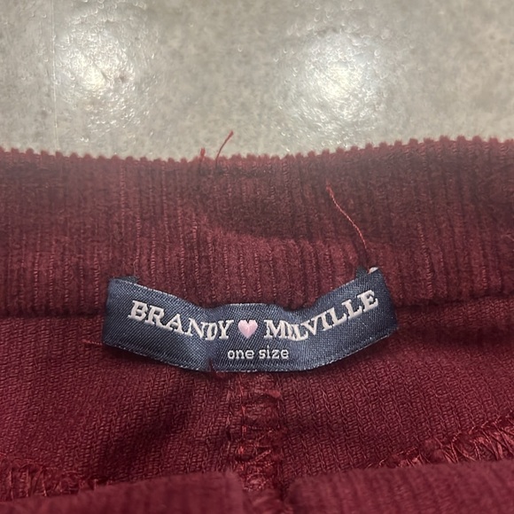 Brandy Melville High Rise Corduroy Mini Skirt Burgundy Size Small - Picture 4 of 6